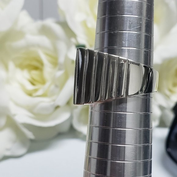 935 Silver Men Vintage Jewelry Wedding Ring Round Cubic Zircon - Picture 7 of 9